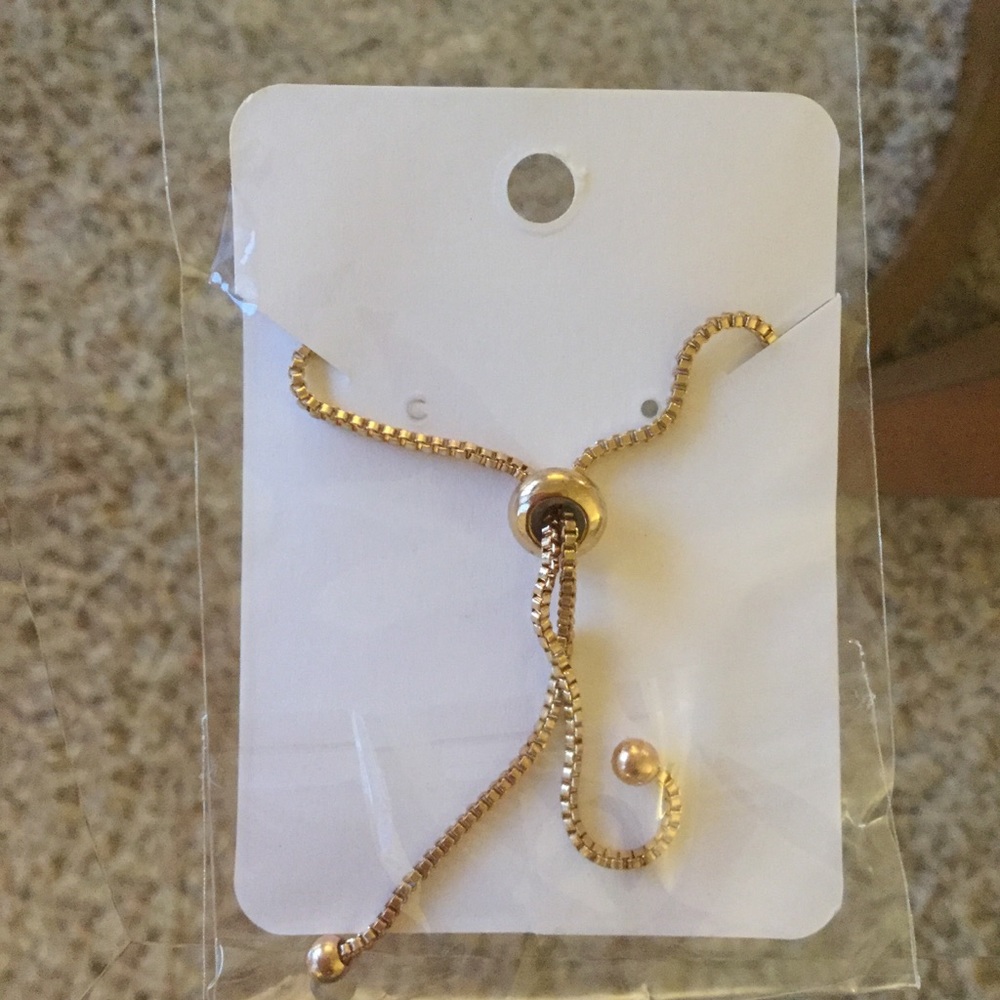 Gold Rhinestone Adjustable Bracelet - Picture 4 of 6